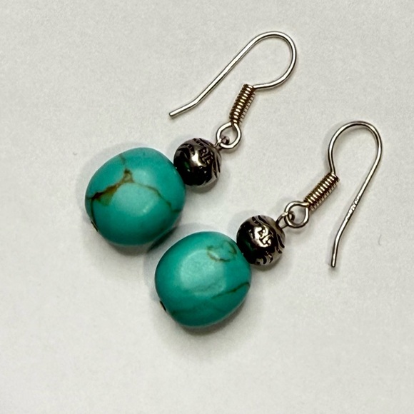 RALPH LAUREN 925 SILVER EARRINGS WITH RL BEADS/TURQUOISE STONE + PINKY RING 925 - Picture 6 of 10